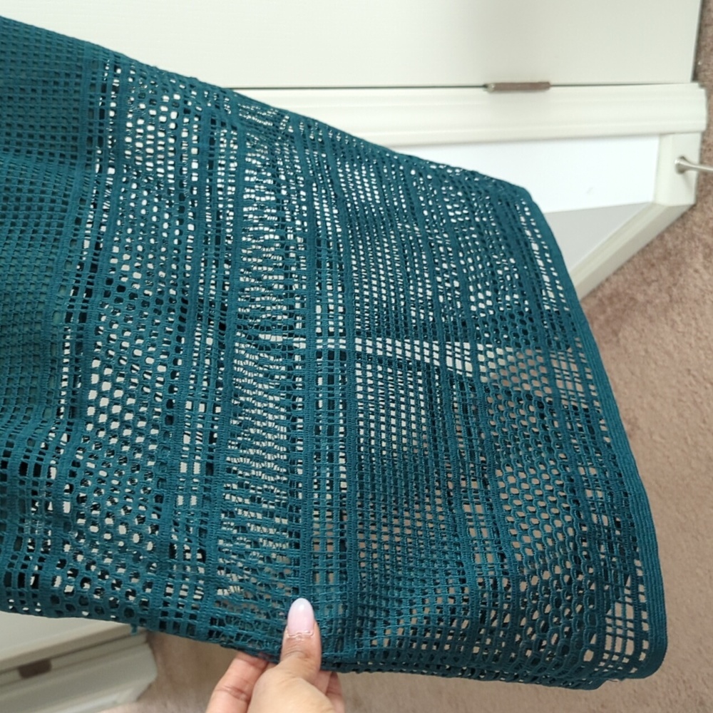 Dark green mesh pattern dress Large - Picture 4 of 8